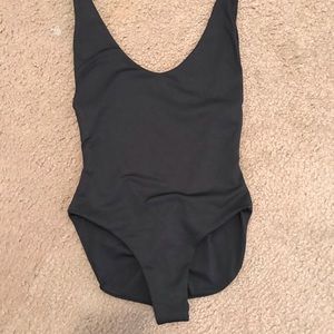 Black minimalist one piece swimsuit